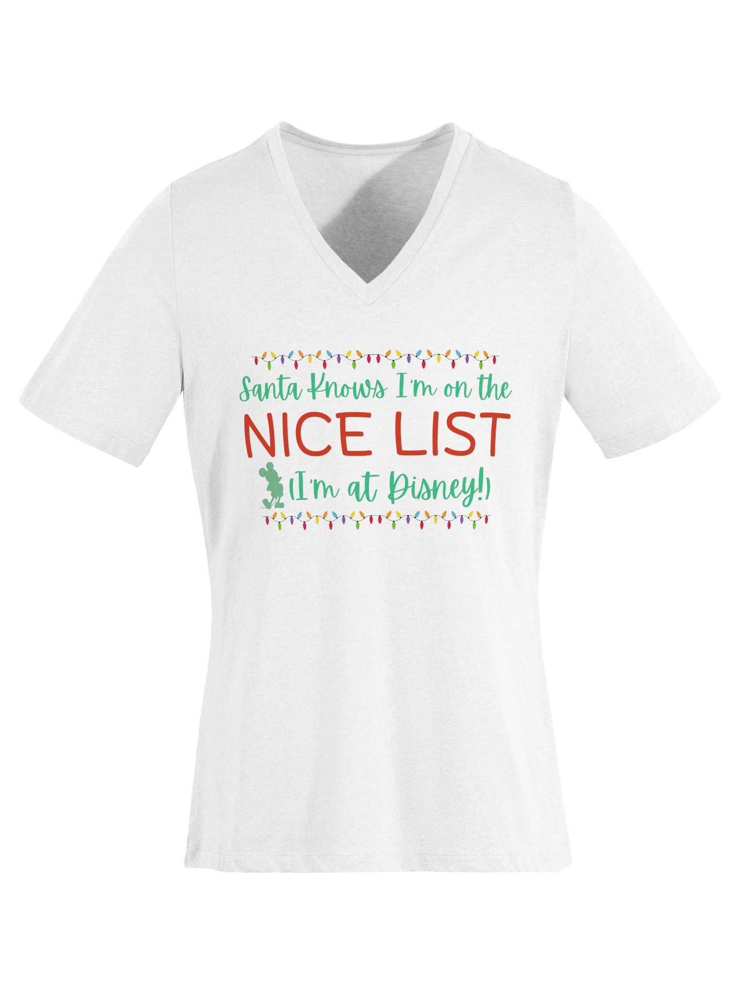 Nice List Disney Mickey Mouse Women's V-Neck Tee product image (5)