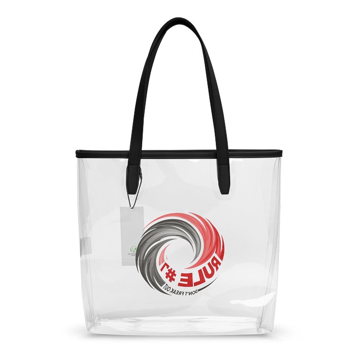 Rule #7 Clear Tote Bag Pewter and Red product image (2)