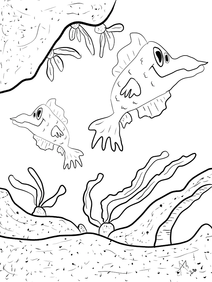 TSStechAngel's World - Parrotfish Coloring Page product image (1)