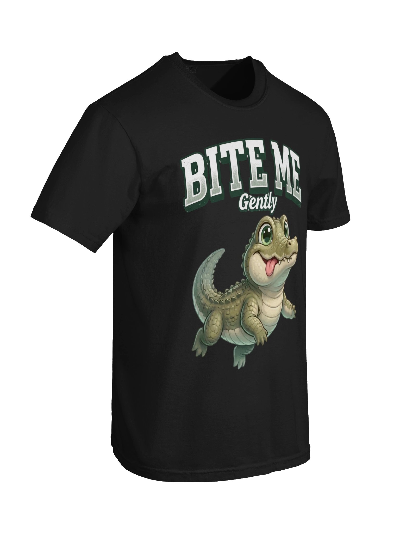 Bite Me Gently Funny Crocodile T-Shirt | Cute Animal Graphic Tee product image (83)