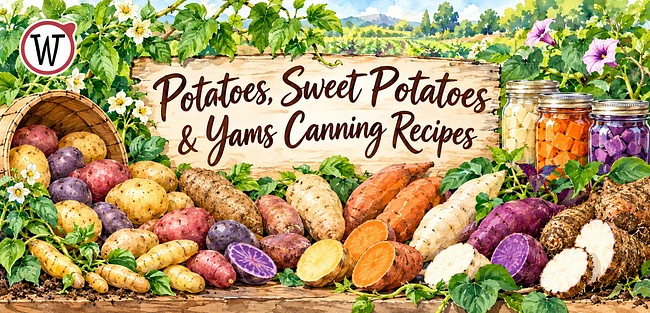 Potatoes, Sweet Potatoes and Yams Canning Recipes
