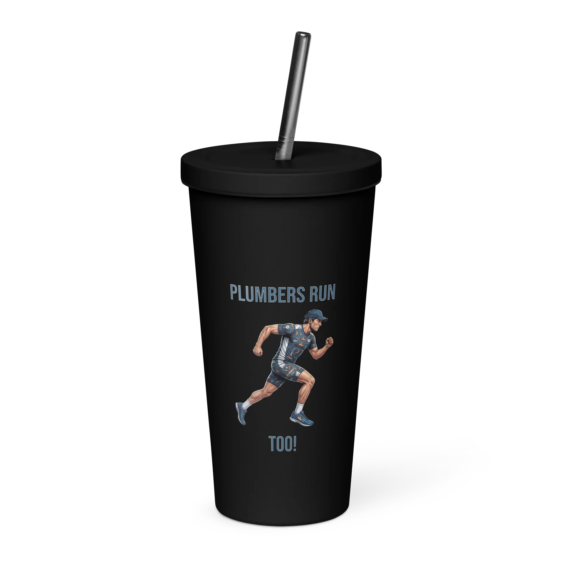 Plumber Athlete Tumbler with Straw | Mens Running Edition product image (1)