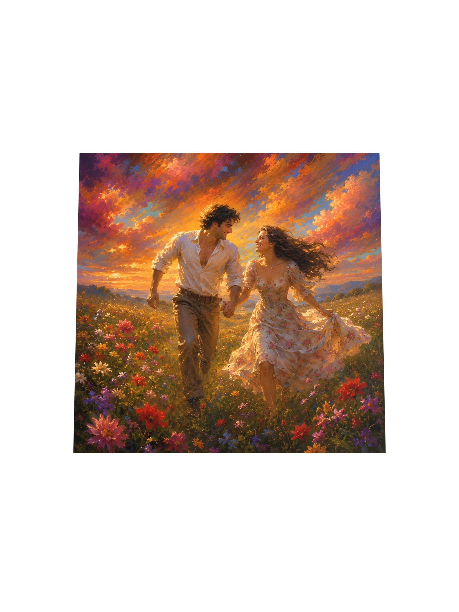 You Are My Golden Hour | 10x10 Romantic Sunset Couple Wall Art Print product image (5)