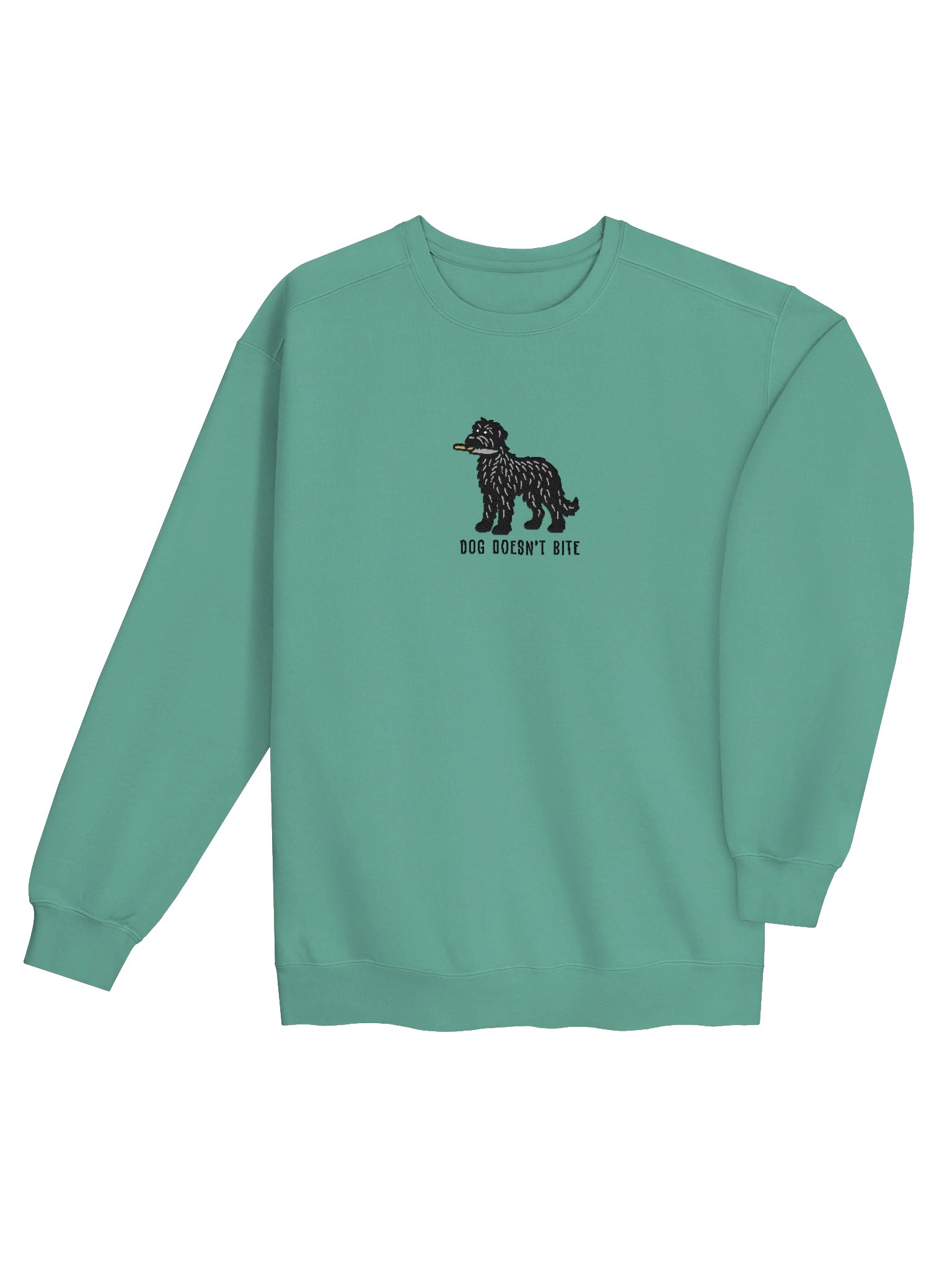 Dog Doesn't Bite Funny Chibi-Style Embroidered Premium Sweatshirt for Irish Wolfhound(Black) Owners product image (28)