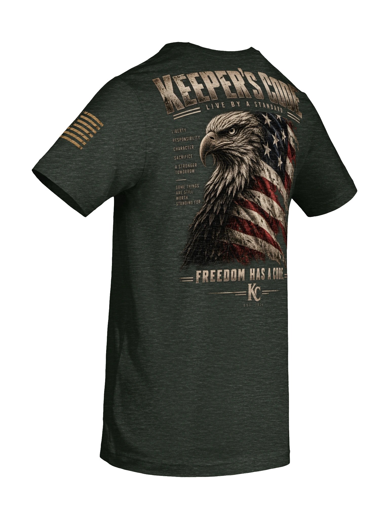 Keeper’s Code™ Women’s Freedom Has a Code Eagle Patriotic T-Shirt product image (10)
