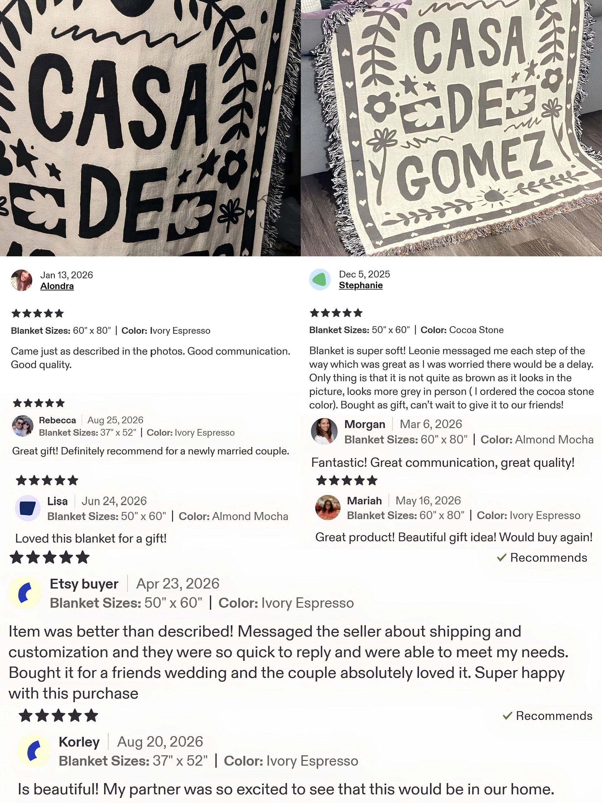 Personalized Family Name Woven Blanket – Custom Wedding Gift, Anniversary Keepsake & Housewarming Throw for Couples product image (2)