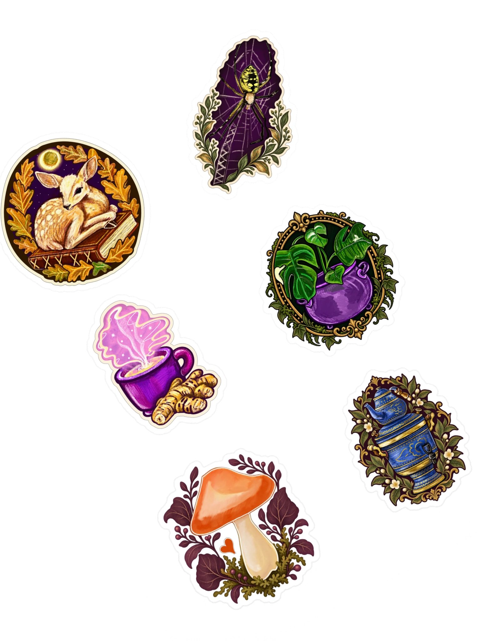 Whimsical Witchy Botanical Sticker Sheet product image (1)