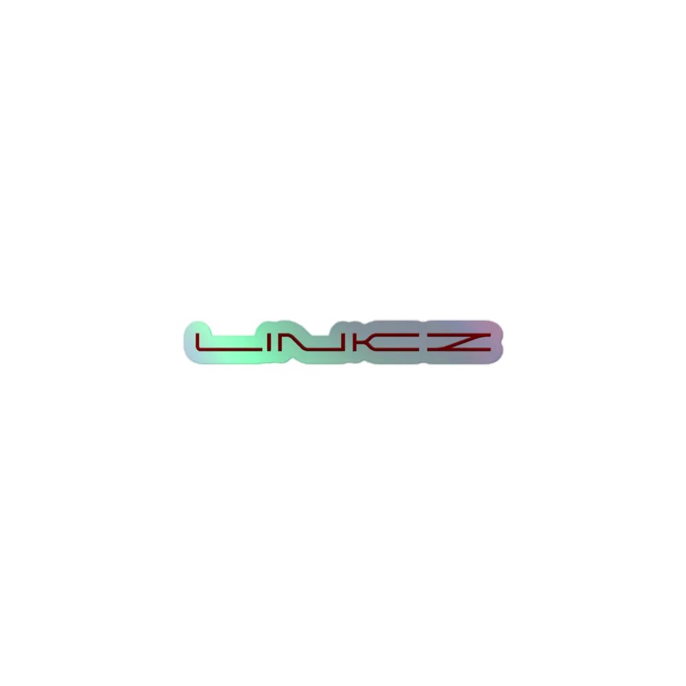 Glossy Red 'LINKZ' Kiss-Cut Holographic Sticker product image (1)