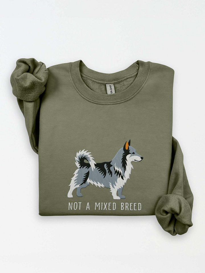 Not a Mixed Breed Sweatshirt (Embroidered) of a Swedish Vallhund(Gray) product image (1)