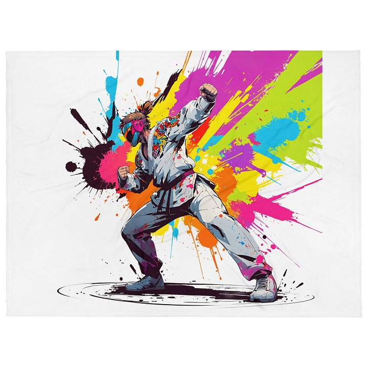 Throw Blanket ( D_0144_Color Kick Taekwondo Boy of the Streets ) product image (1)