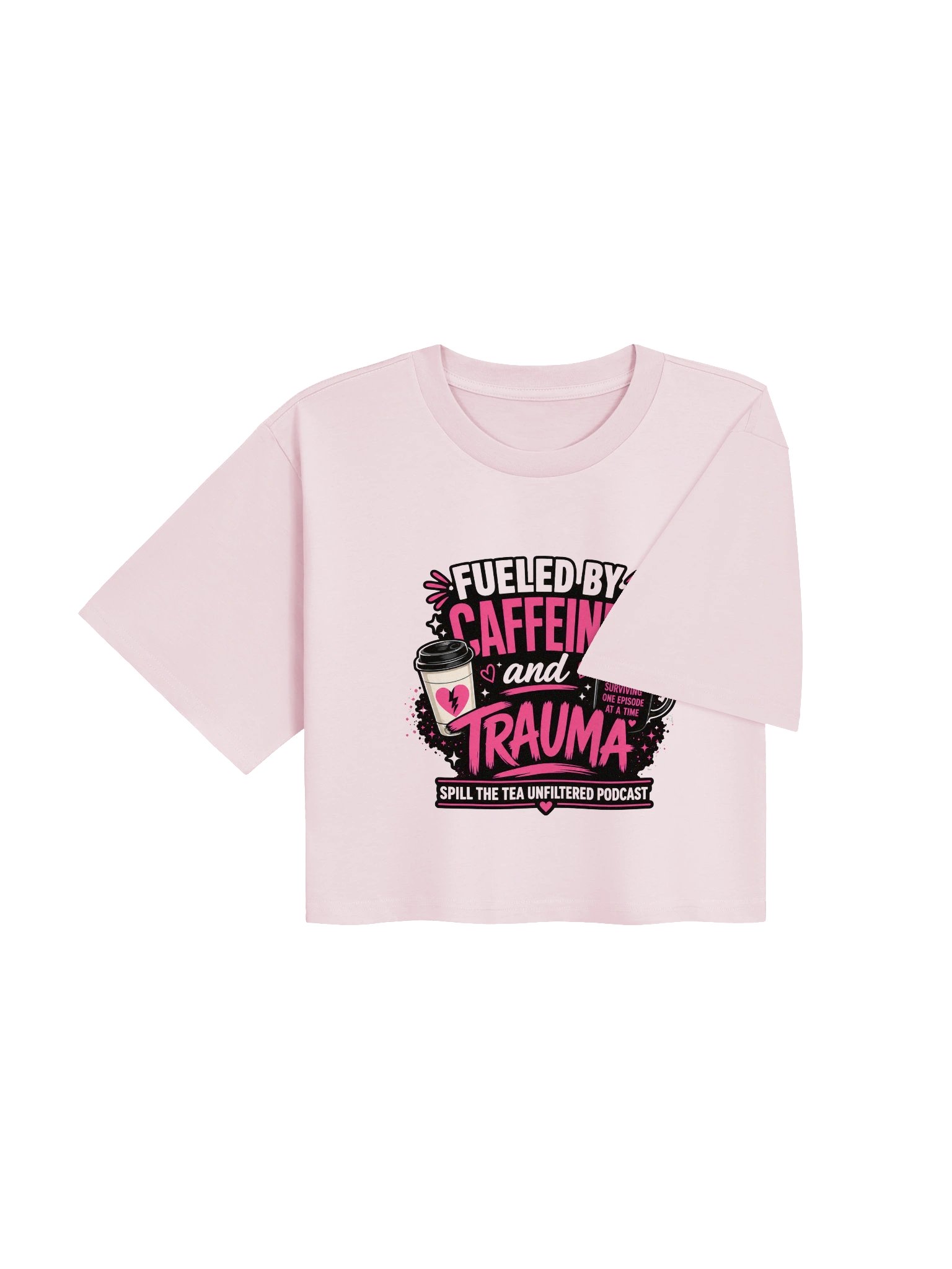 Fueled by Caffeine & Trauma Crop Tee product image (12)
