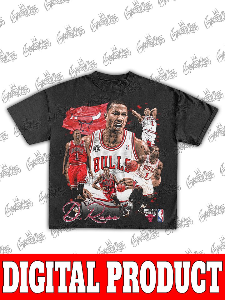 Derrick Rose Bulls Vintage 90s Bootleg Graphic Design product image (1)