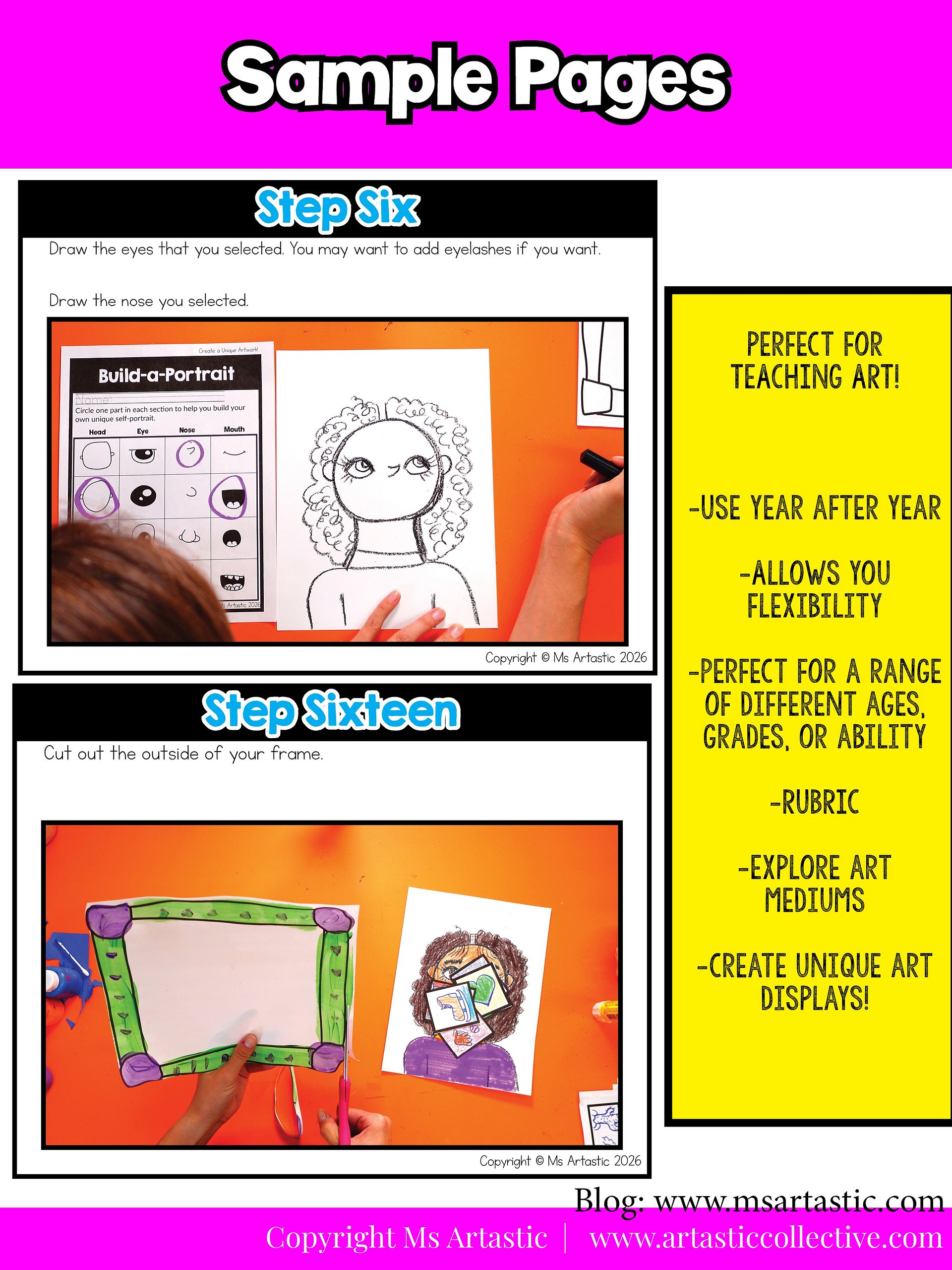 1st Grade Back to School About Me Art Lesson Portrait Favorite Thing Art Project product image (7)