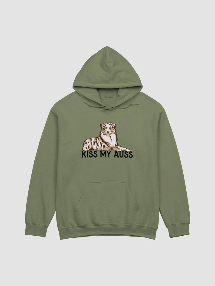 Kiss My Auss Hoodie | Hooded Sweatshirt for Australian Shepherd(Red Merle) Dog Owners product image (1)