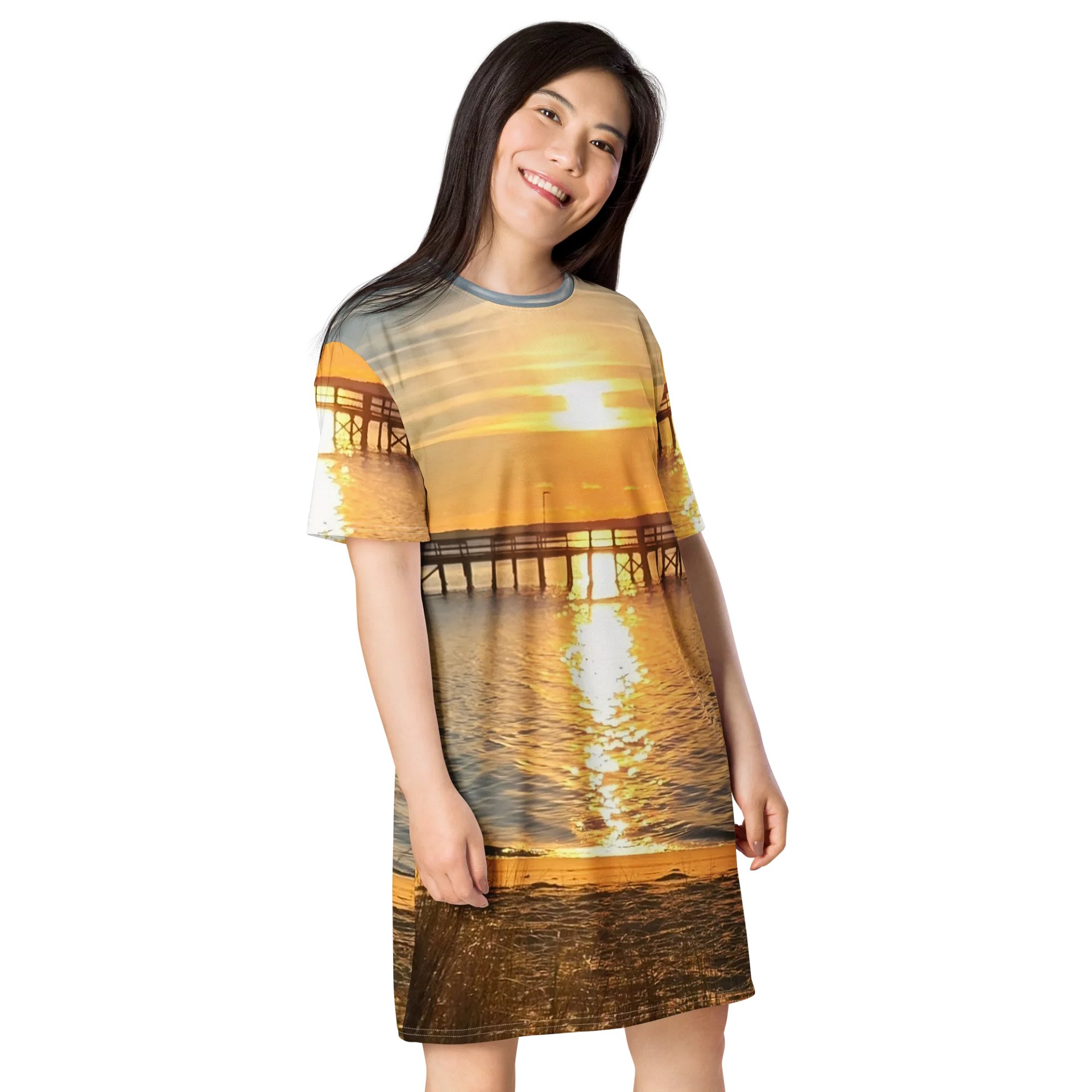 Coastal Sunrise All-Over T-Shirt Dress product image (4)