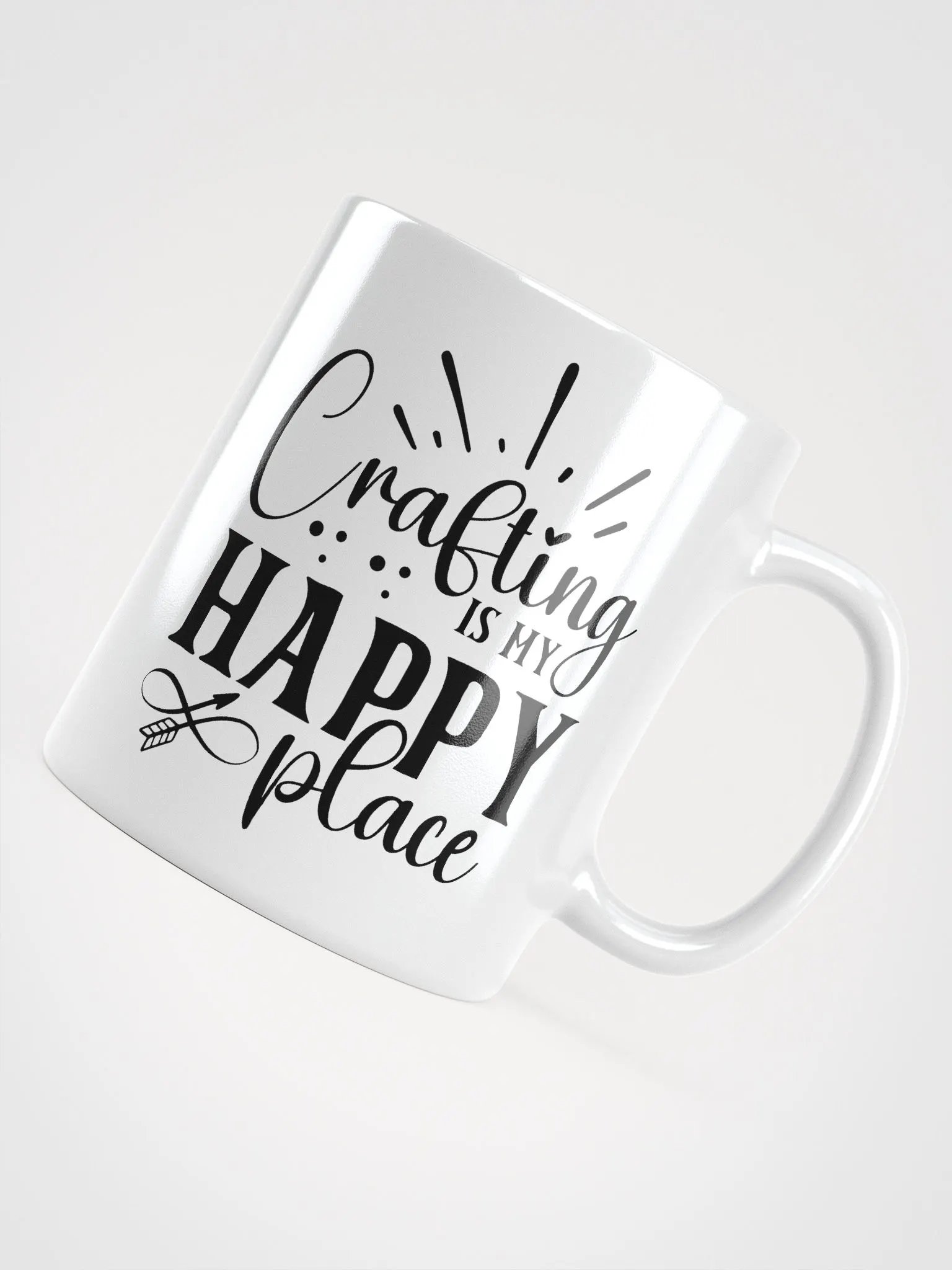 Crafting Is My Happy Place White Glossy Mug product image (4)