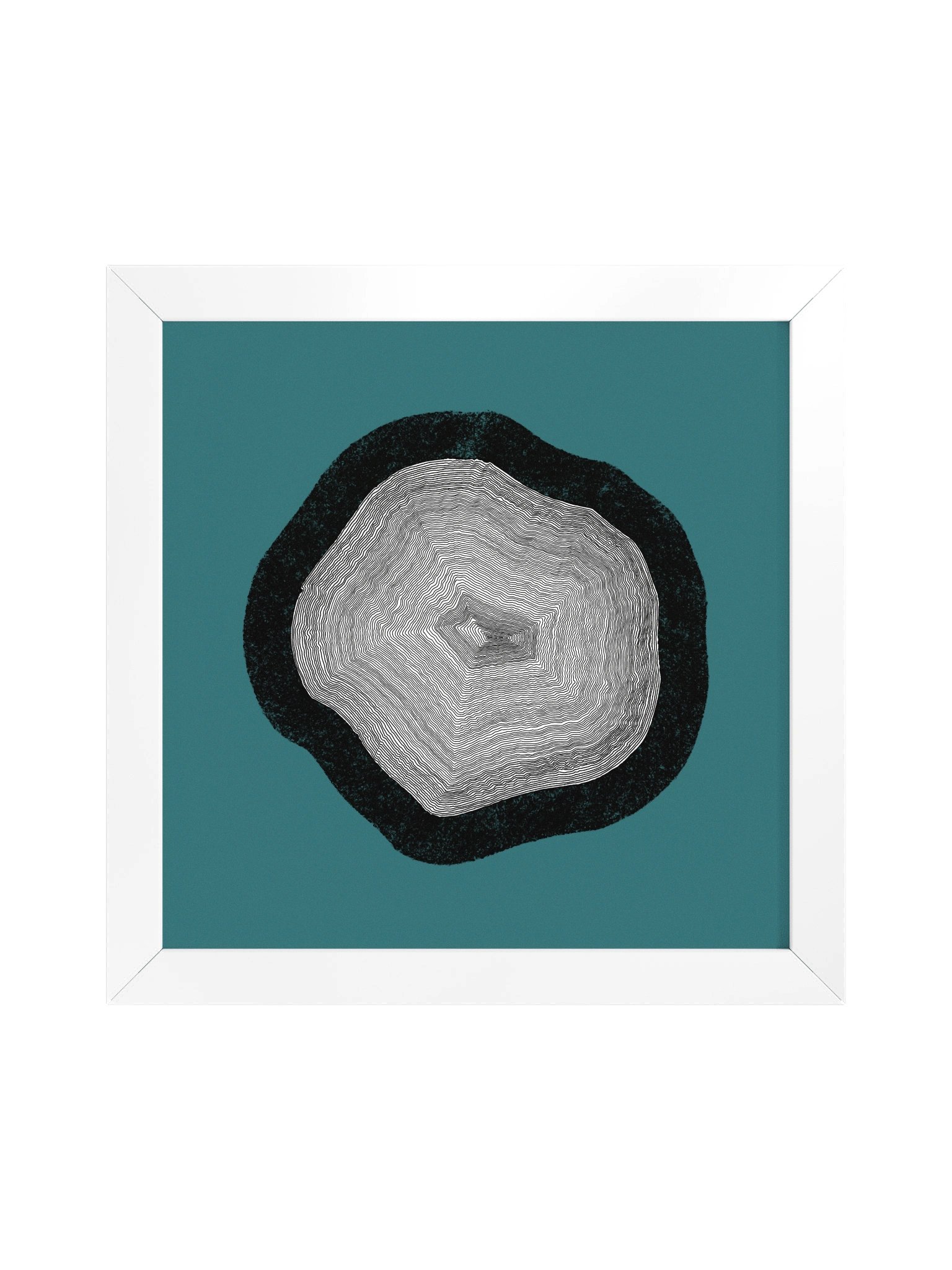 "Layers upon Layers" - Framed Minimalist Art Print - Teal product image (1)