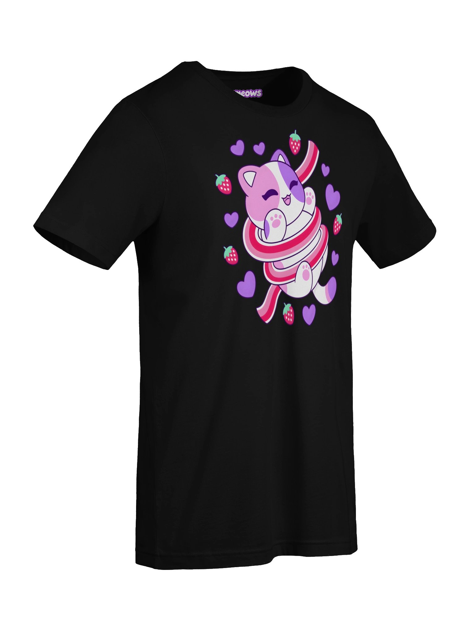 Meemeows Strawberry Cat T-Shirt – Cute Kawaii Candy Kitty product image (7)