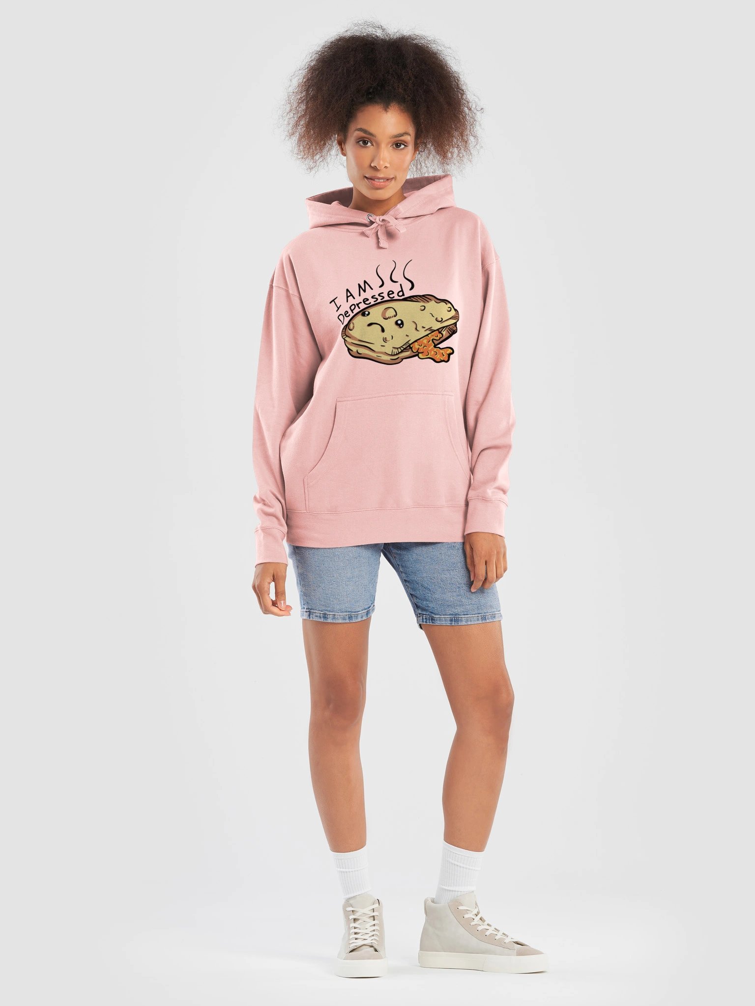 Funny Pizza Roll Hoodie, I Am Depressed Food Pun Sweatshirt product image (19)