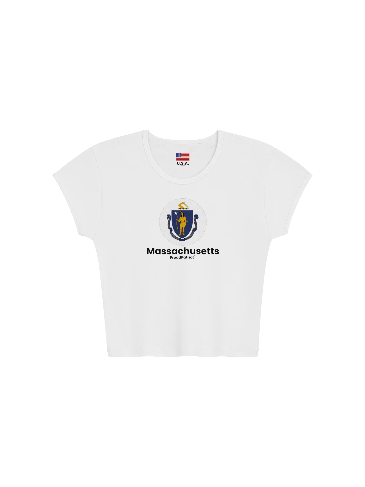 Massachusetts Women's Ribbed Baby Tee Crop Top product image (5)