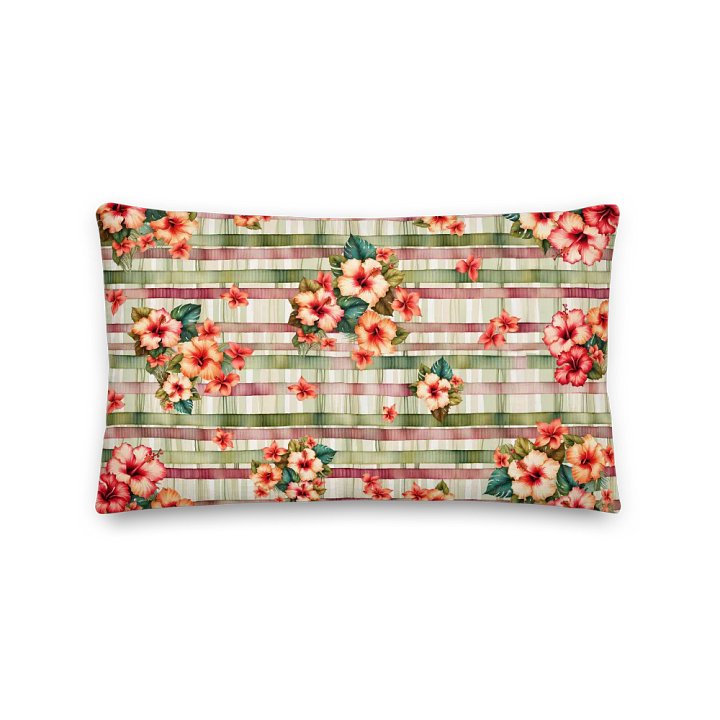 Tropical Hibiscus Stripe Cushion product image (1)