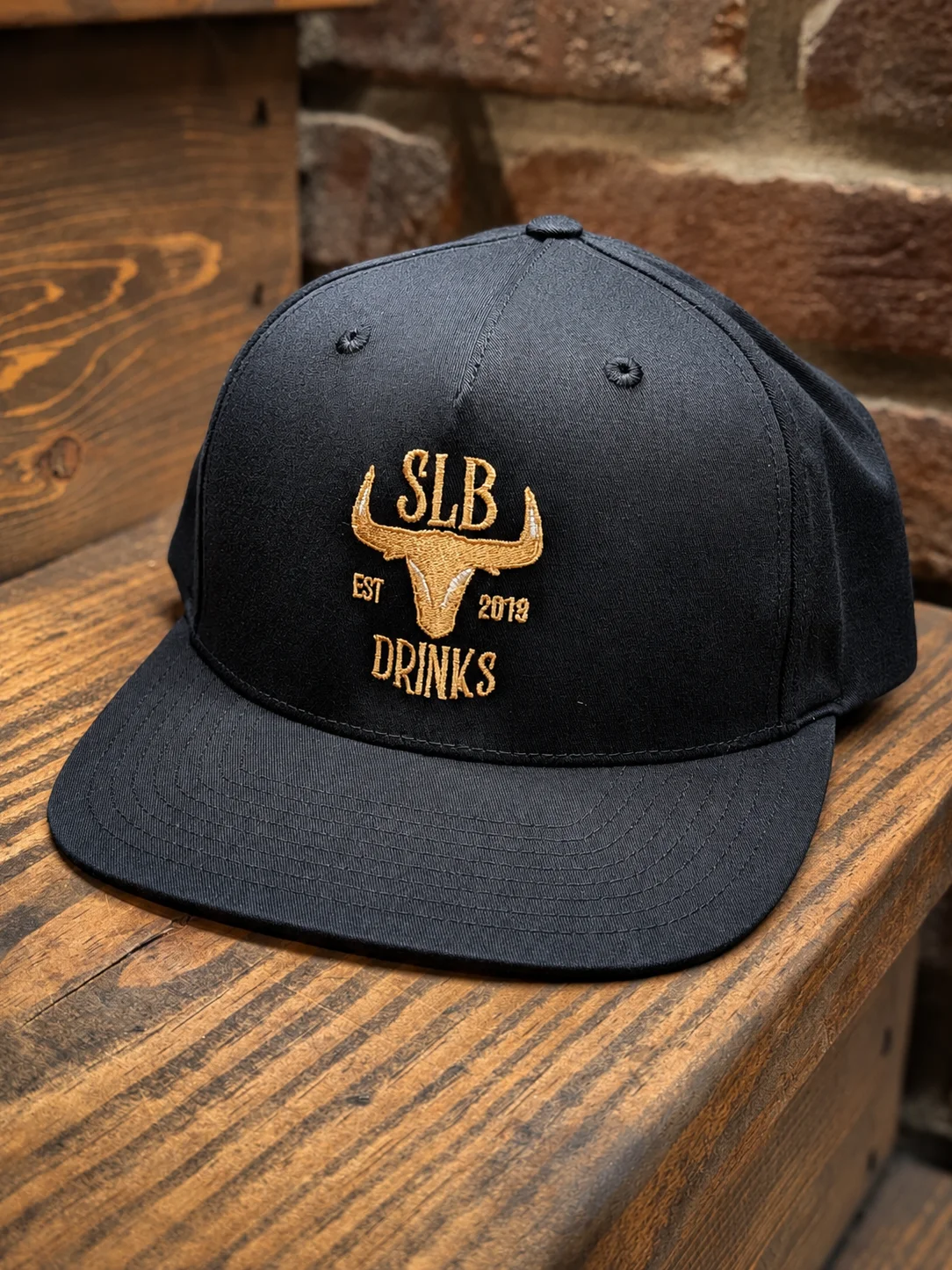 Black OG Logo SLB Drinks Flat Bill Snap Back Hat product image (1)