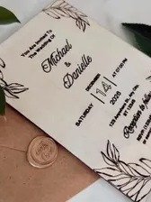 Personalized Engraved Wooden Wedding Invitations: Rustic Poplar Invite product image (3)