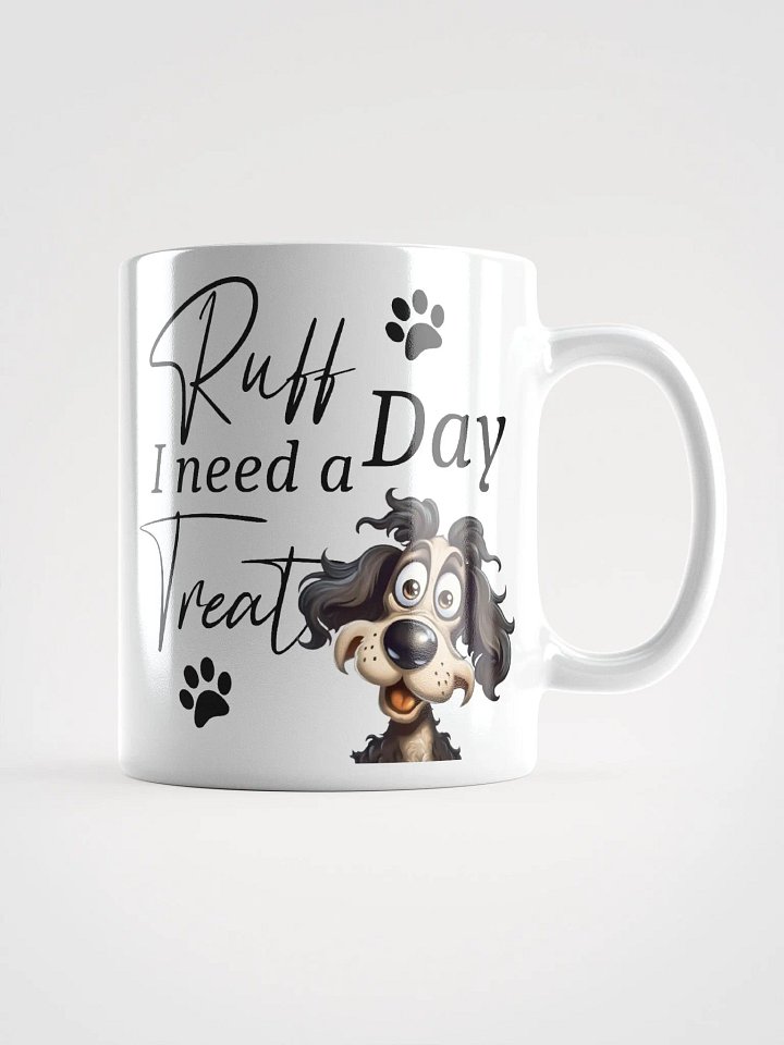 White Ceramic Coffee Dog Mug Ruff Day product image (2)