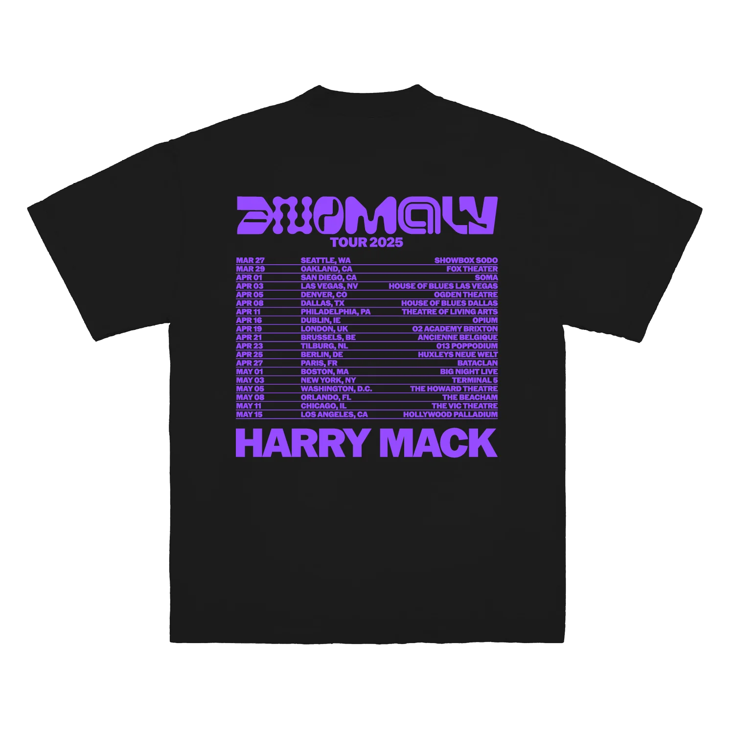 Anomaly Tour 2025 Black T-Shirt product image (2)
