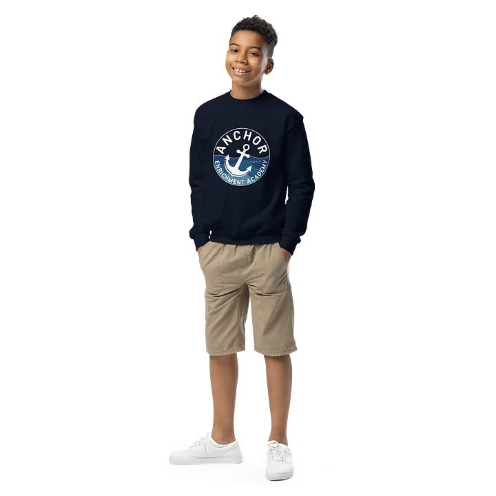 Youth Crewneck Sweatshirt (Blue Wave Design) product image (1)