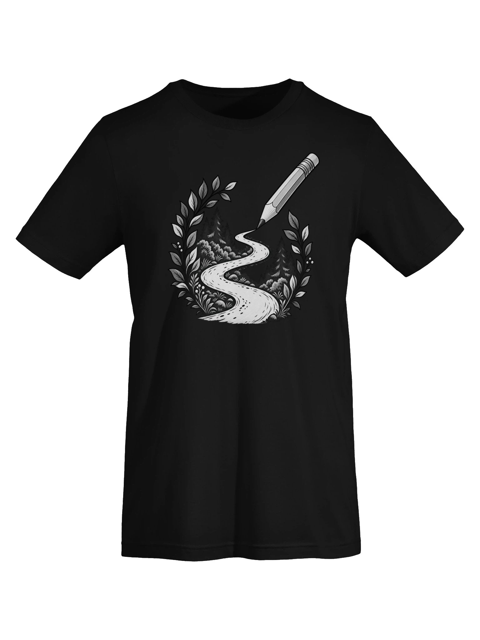 Follow the Pencil Black and White T-Shirt product image (4)