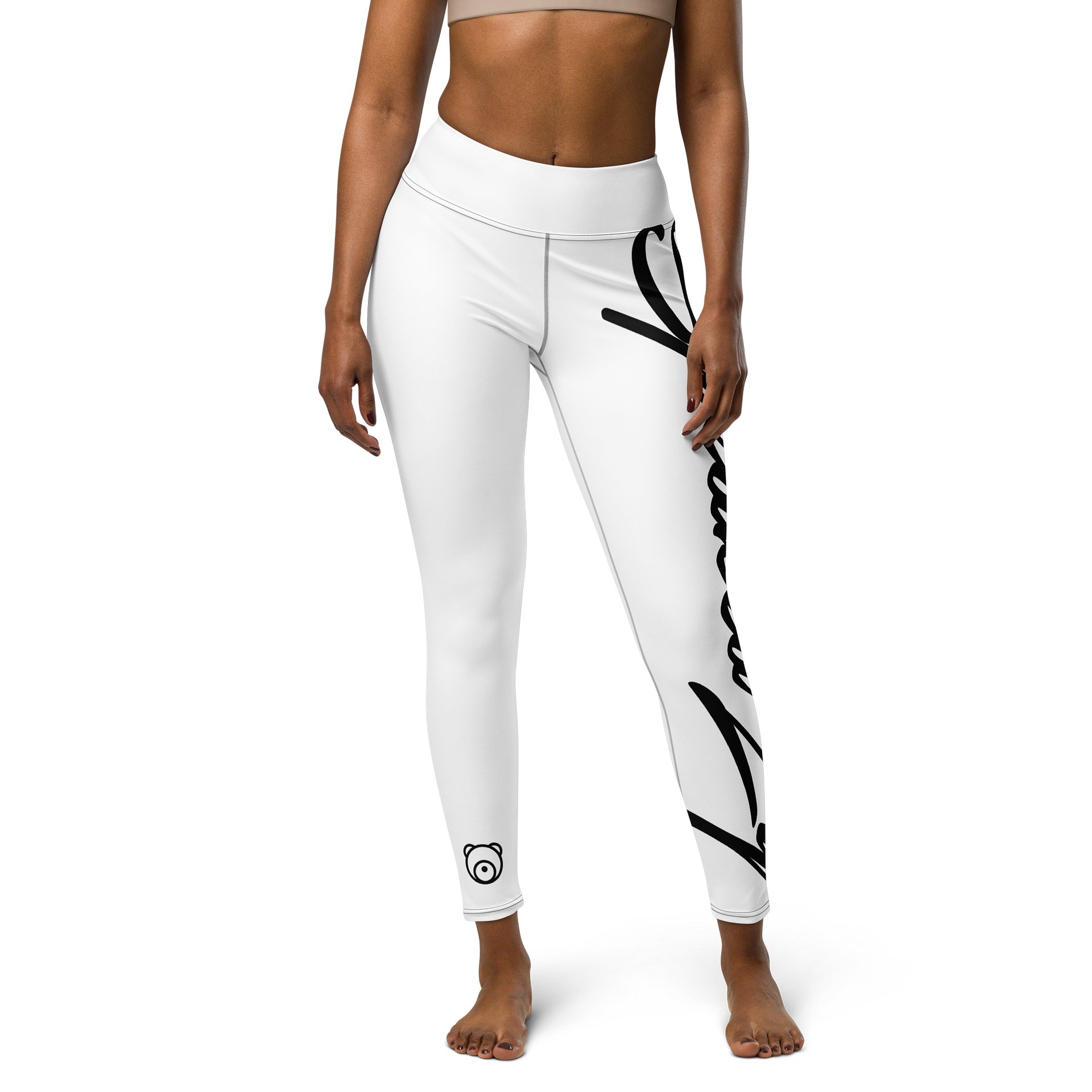 SpeakeaZy Yoga Pants White & Black product image (1)