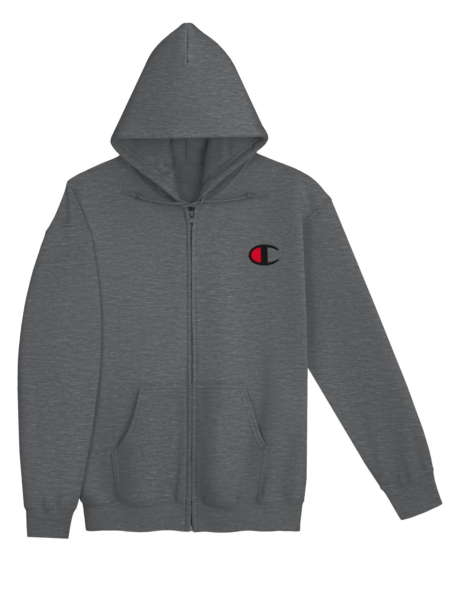 Champion Adult Sizing Embroidered Full Zip Fleece Hoodie Sweatshirt - Light Gray Heather L product image (23)