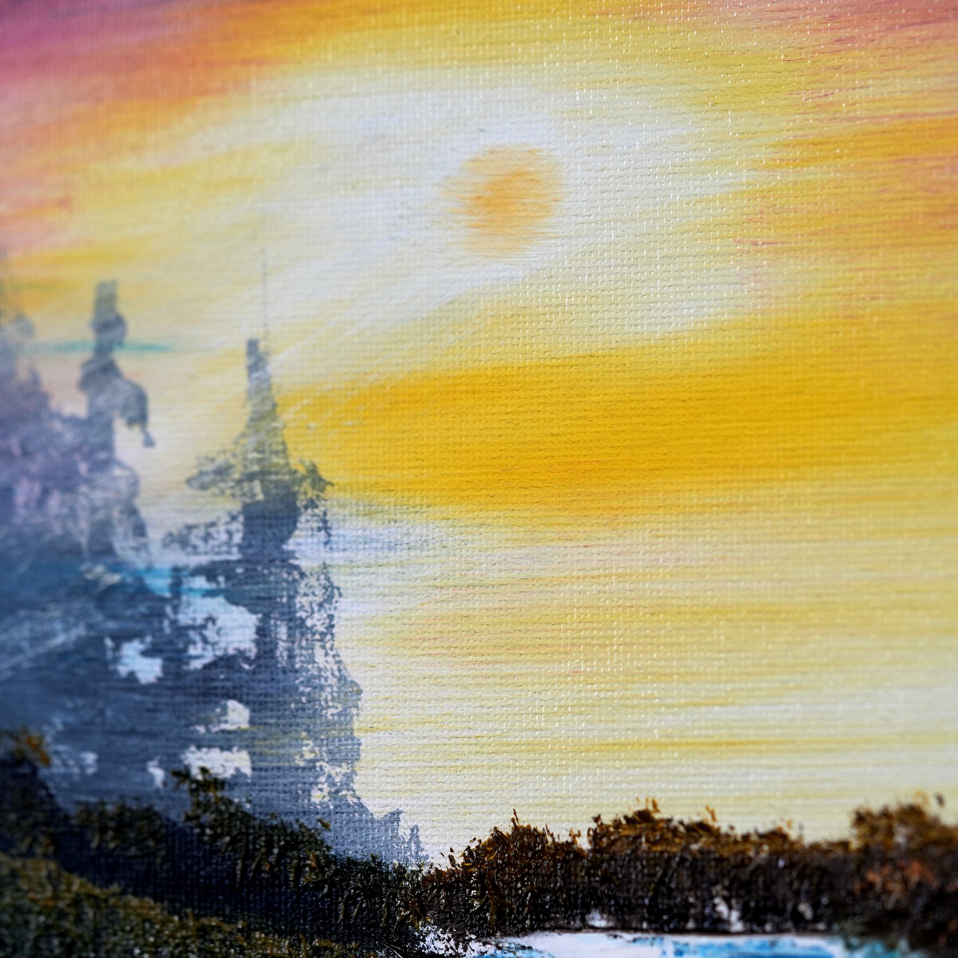 The Sunset River (Original) 12x12 Canvas product image (2)