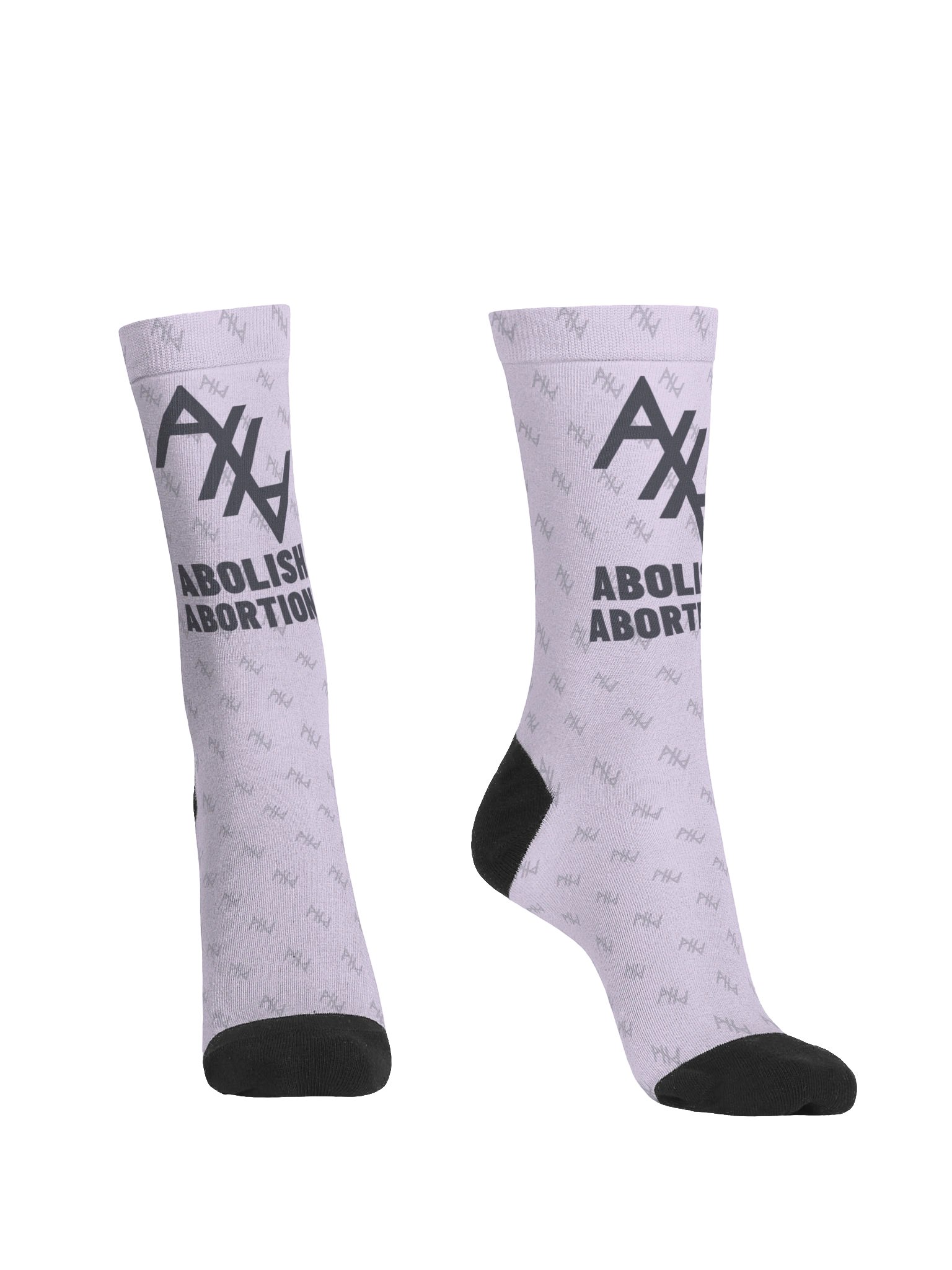 Abolish Abortion Crew Socks - Lilac & Silver Grey product image (2)