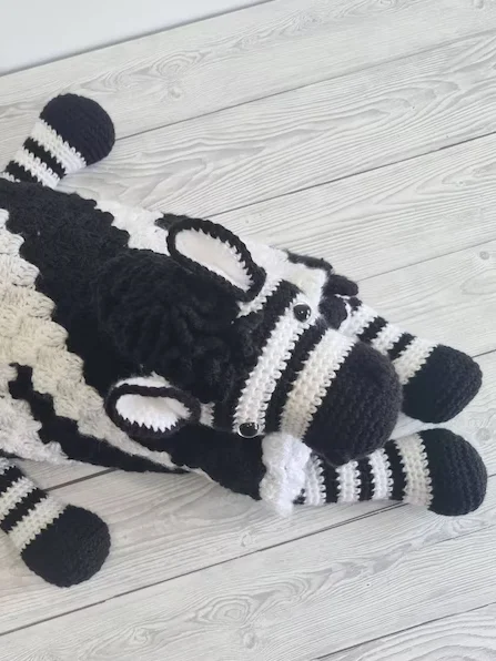 Crochet Zebra Baby Blanket Pattern - 3in1 Toy, Play Mat PDF Pattern - Crafting Happiness product image (4)
