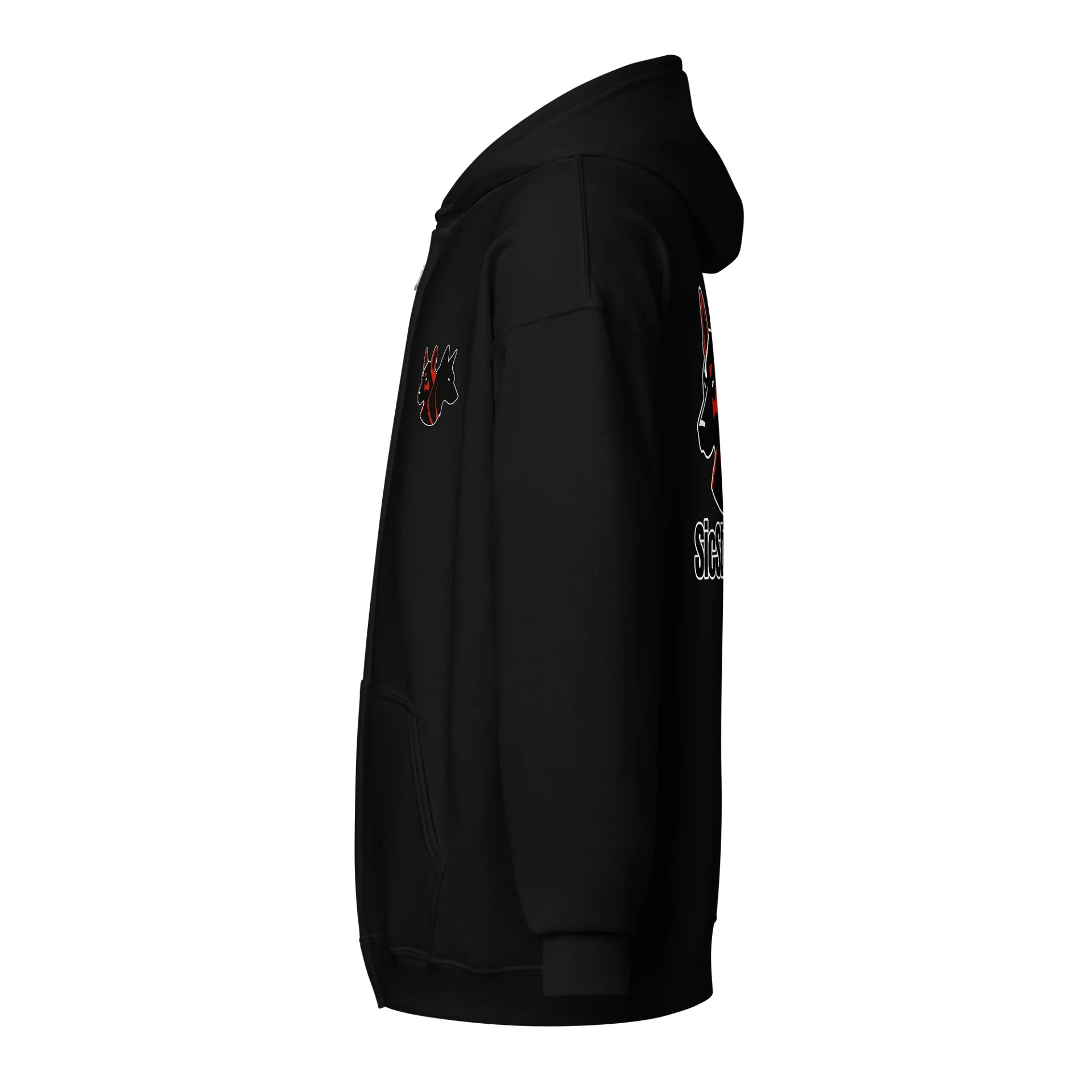 Logo Zip Hoodie Red & Black product image (7)