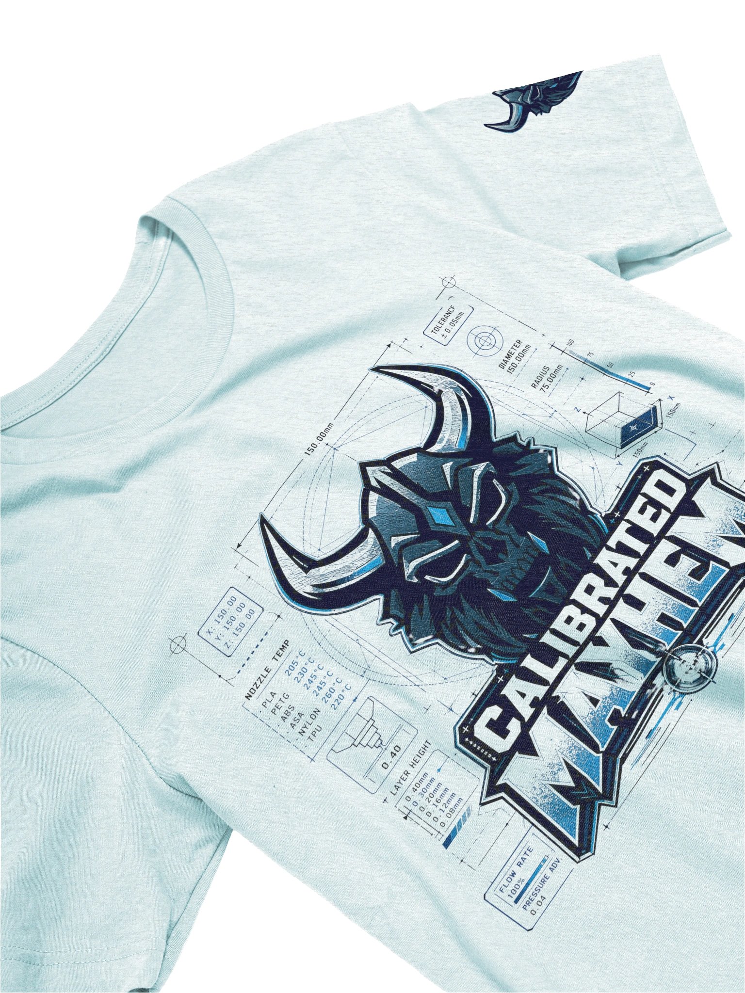 Calibrated Mayhem - Horned Skull Blueprint Tee product image (99)