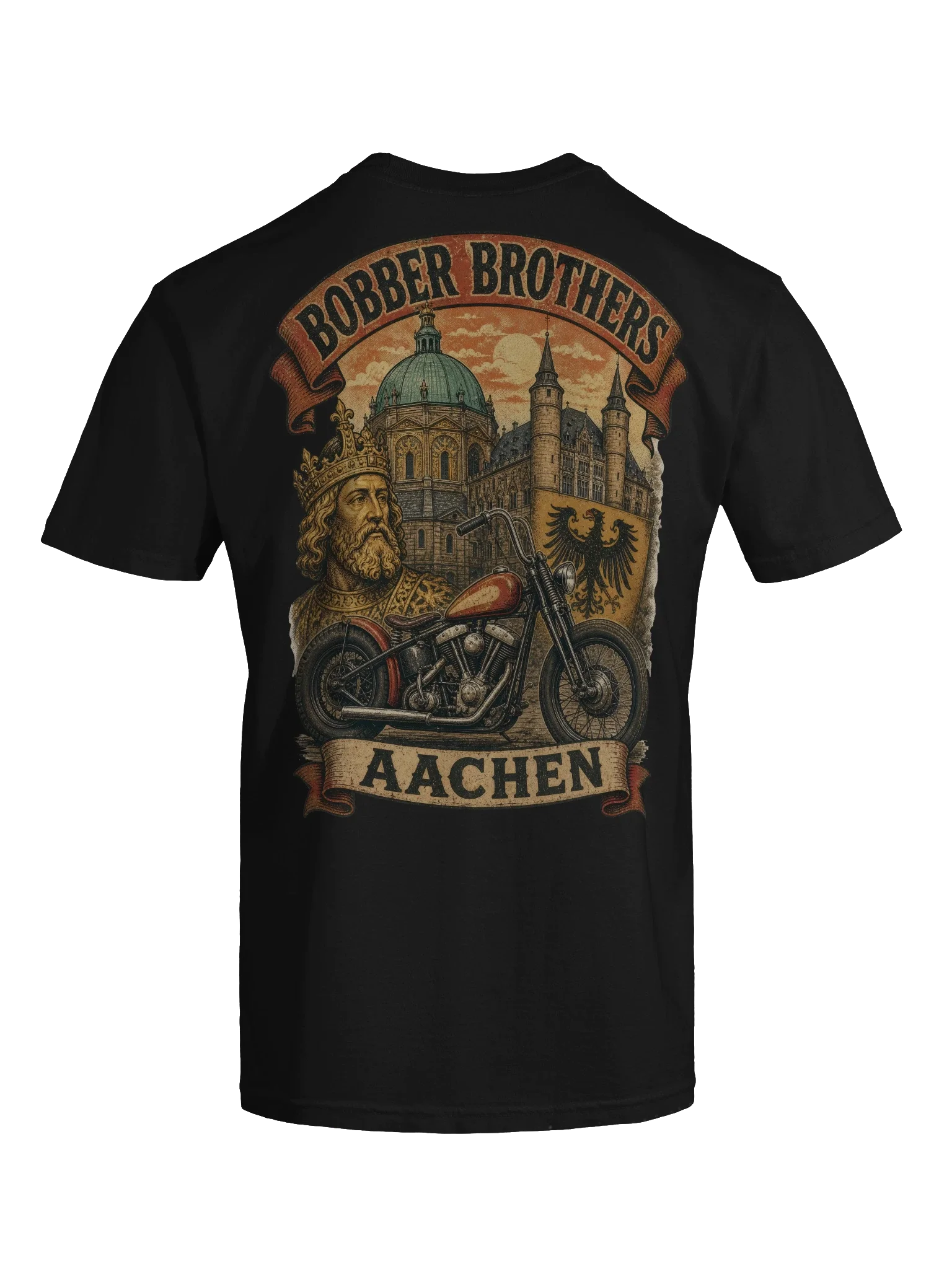 Aachen motorcycle t-shirt design by Bobber Brothers
