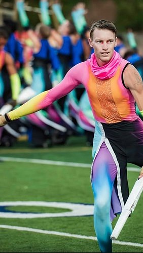 Tiring to do this while traveling 40 yards across the field but still it was one of my favorite parts to perform! #guard #col...