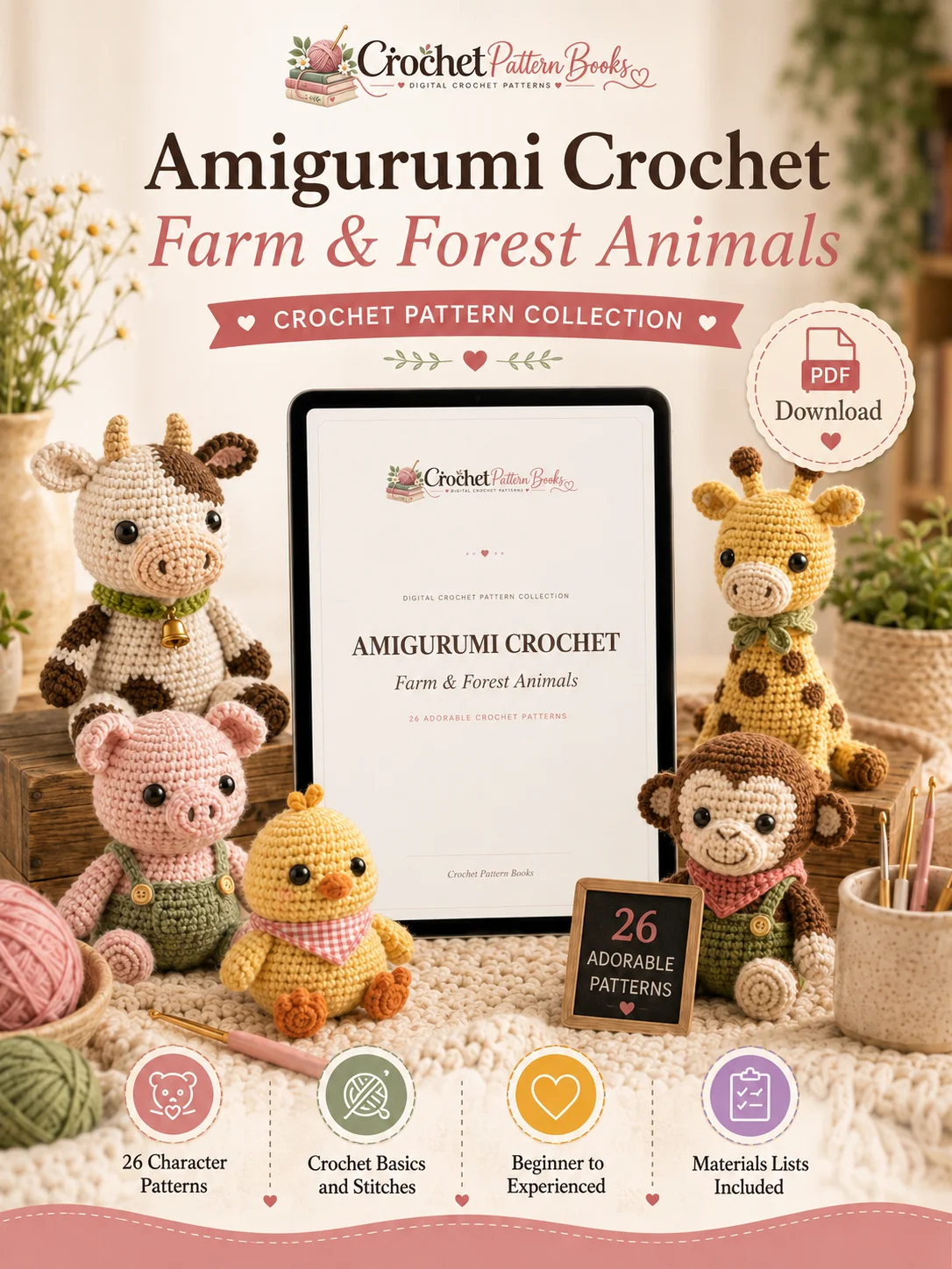 Amigurumi Crochet Farm and Forest Animals 26 Crochet Animal Patterns product image (1)