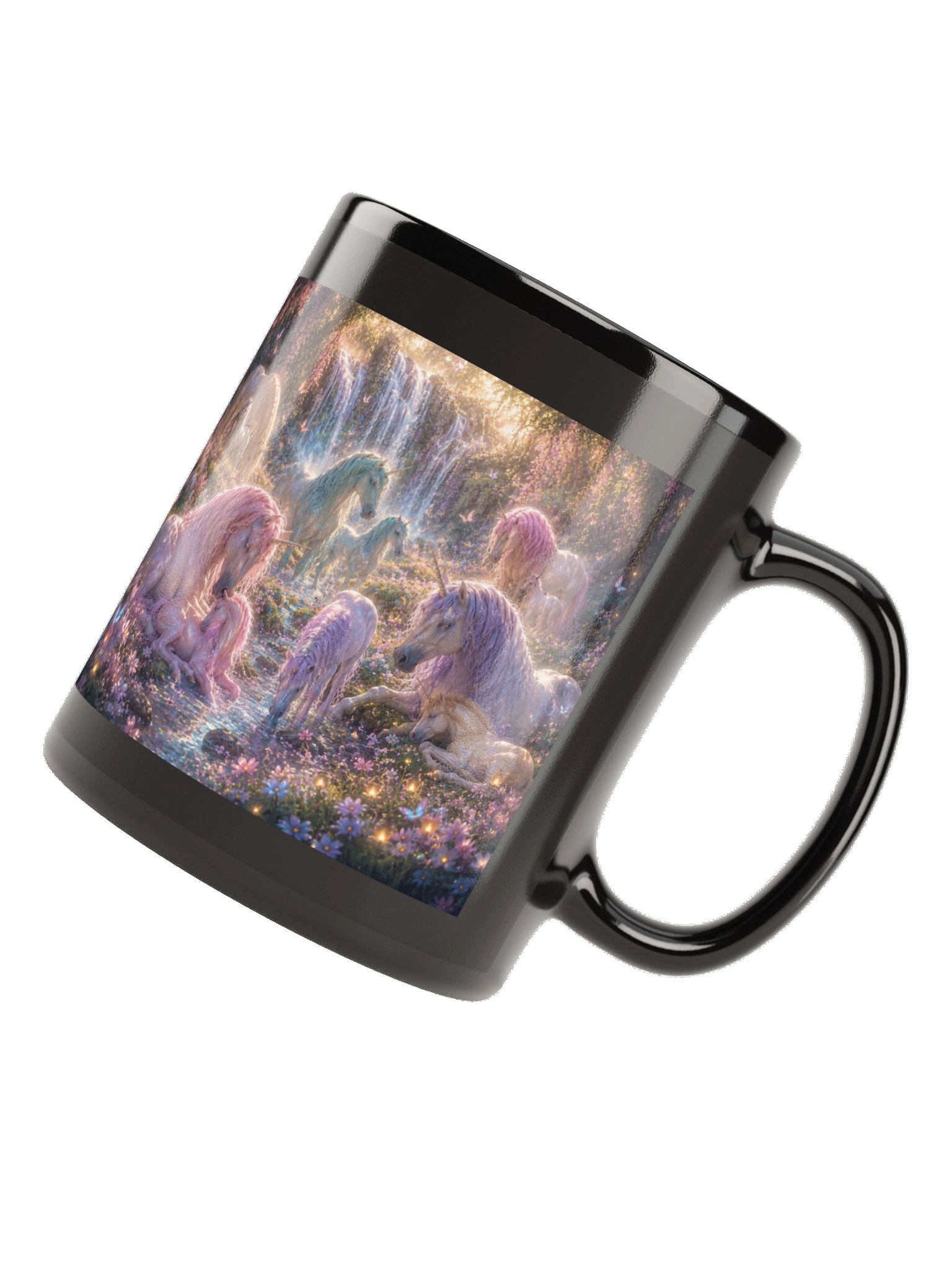 Meadow Unicorns Black Glossy Mug product image (12)