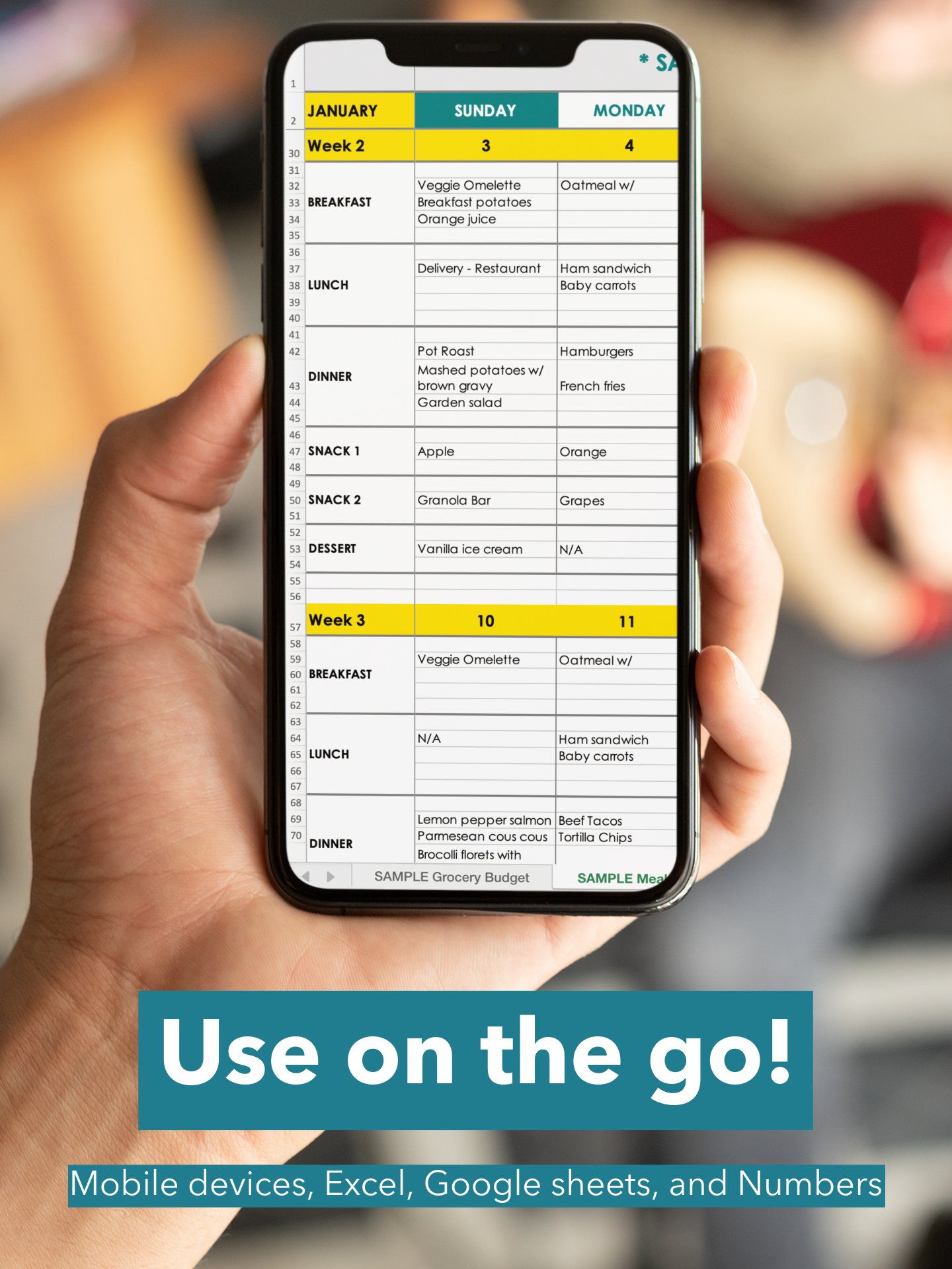 Grocery Budget & Shopping List Excel Spreadsheet Template product image (4)