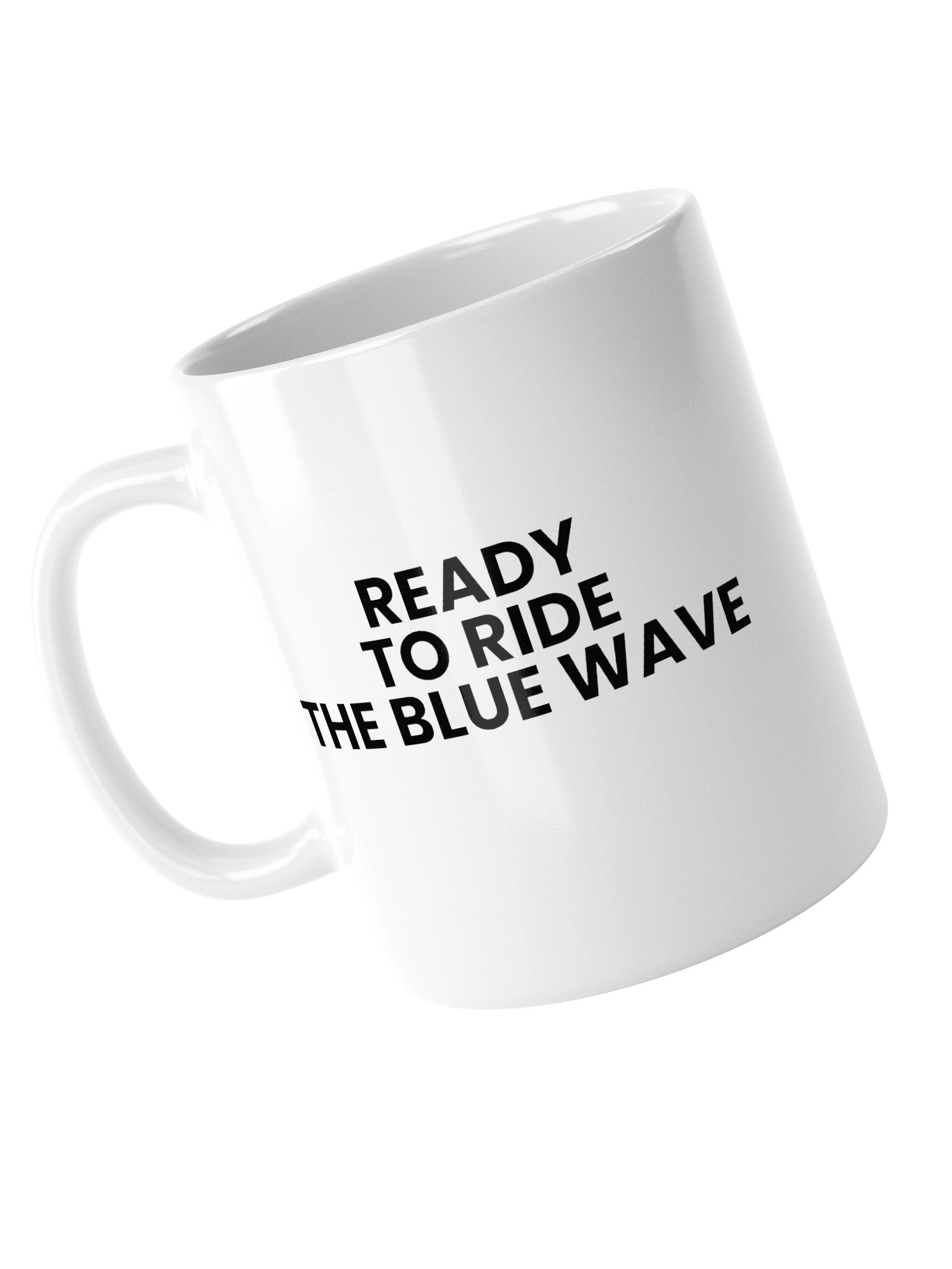 White Glossy Blue Wave Mug product image (2)