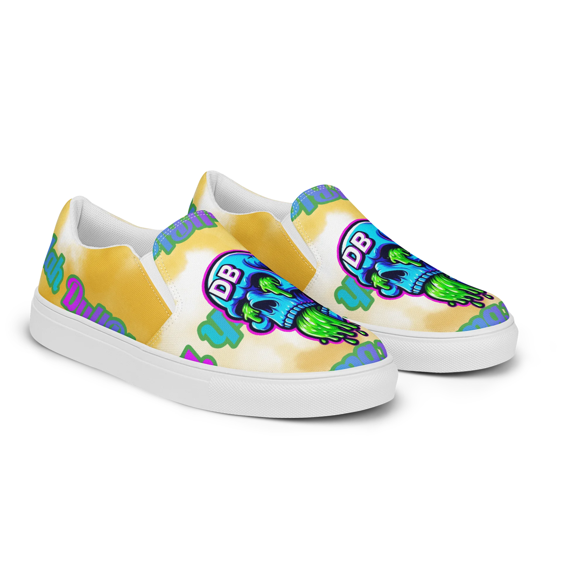 Women's "Sick Skull" Premium Slip-On Canvas Shoes product image (2)