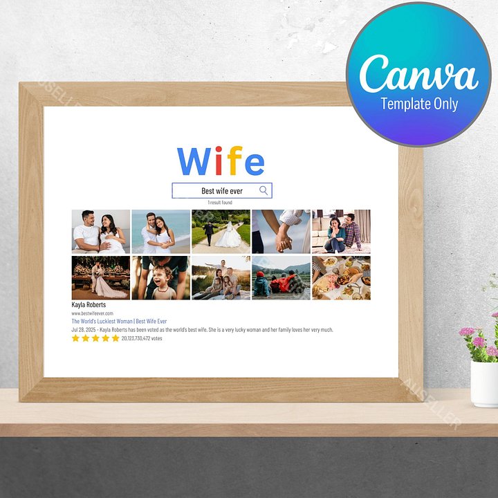 Wife Photo Collage Google-inspired Poster Canva Template product image (1)