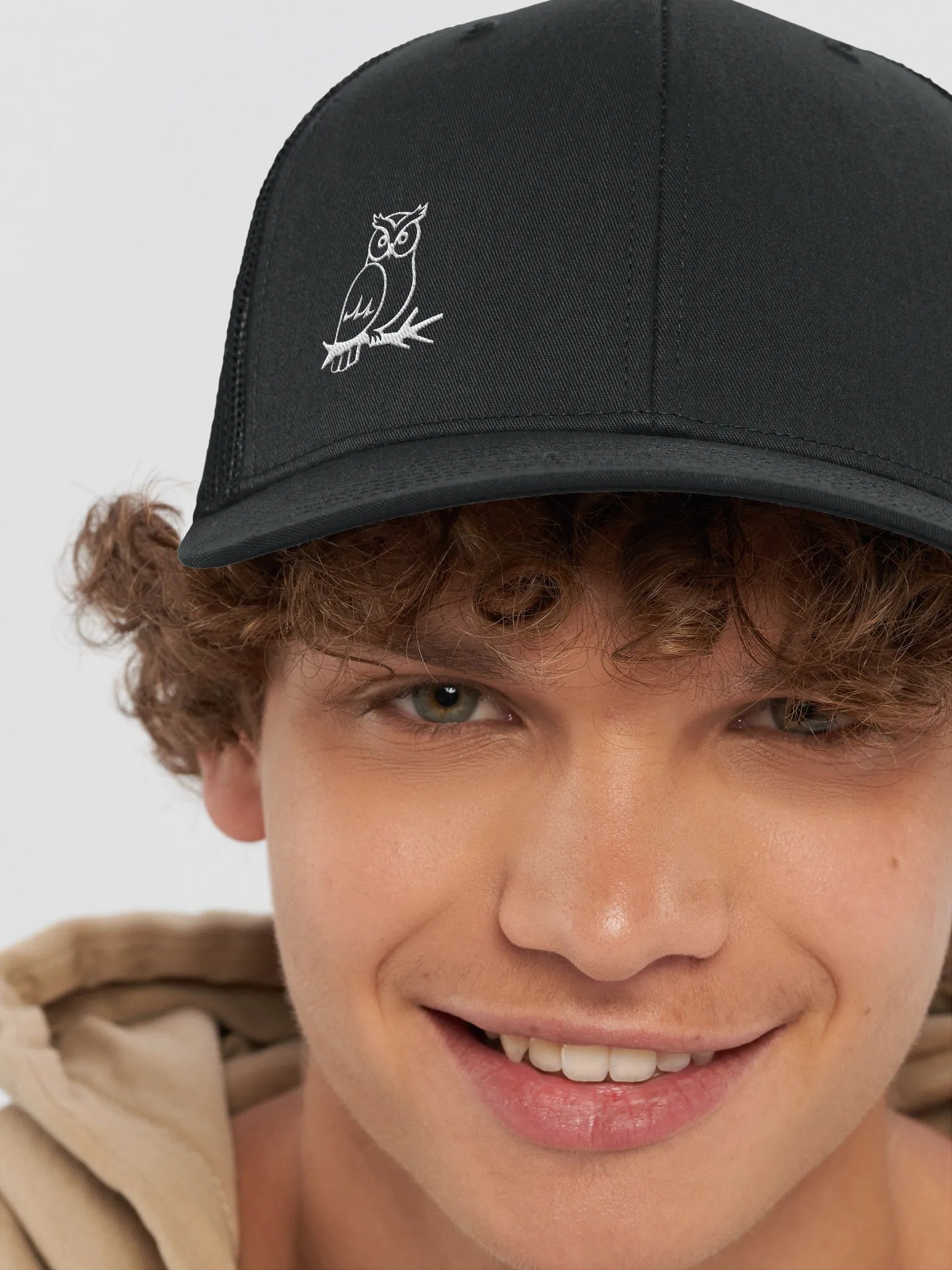 Stitched White Owl Trucker Hat product image (55)