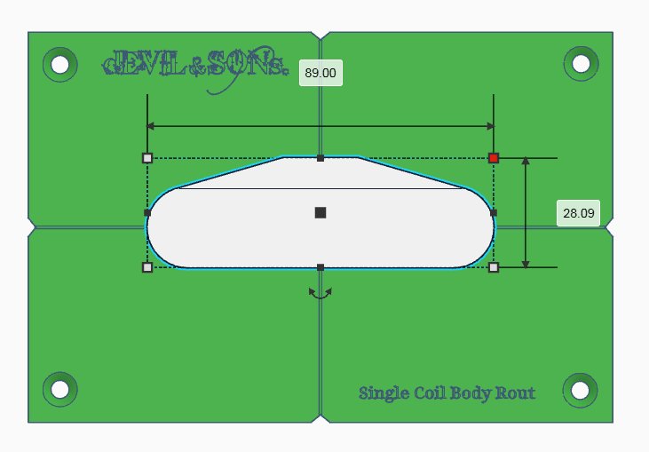 Guitar Single Coil Pickup (Stratocaster Style) Routing Template (3D Print File) product image (3)