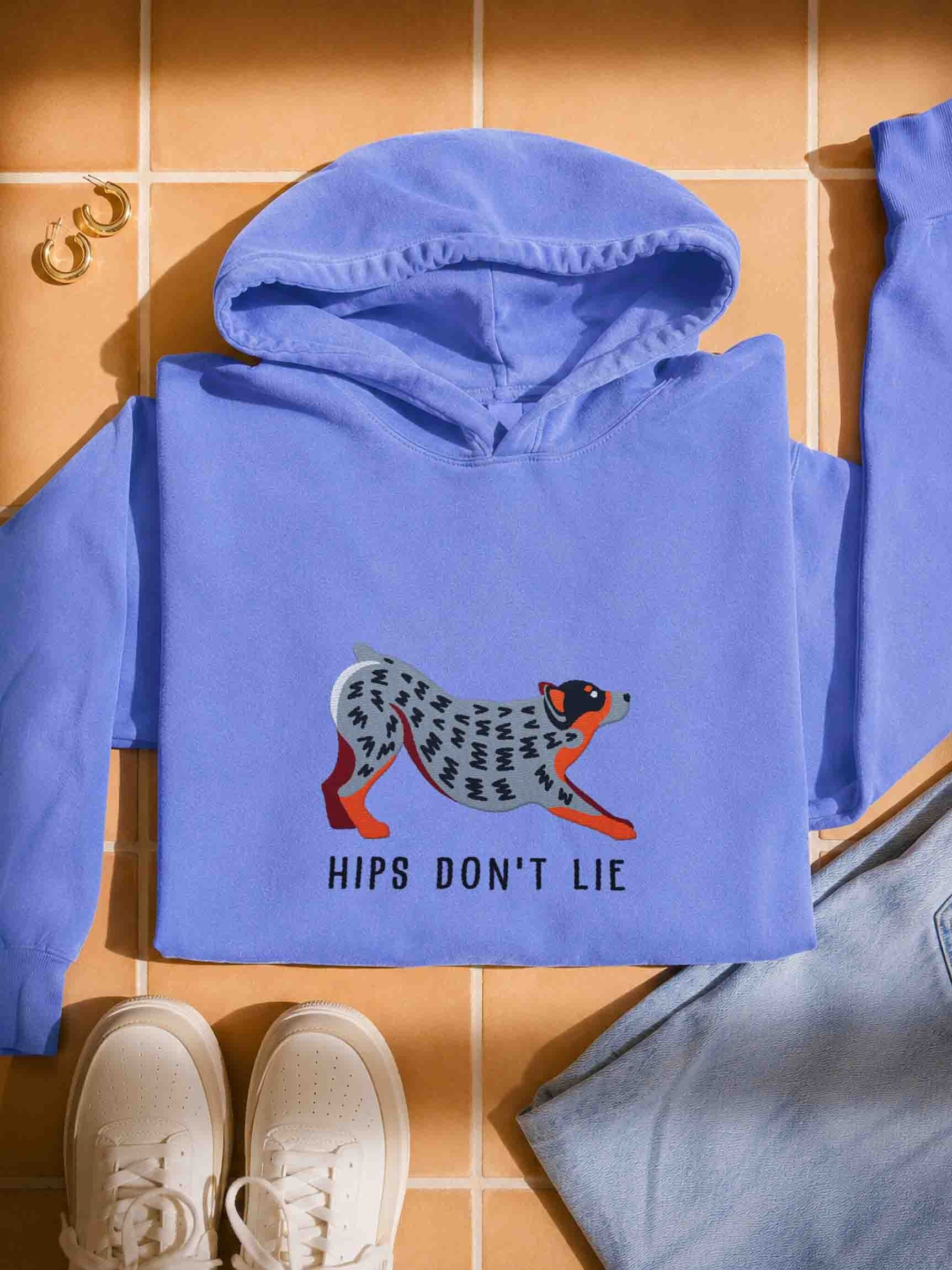 Hips Don't Lie Premium Hoodie (Embroidered) of an Australian Cattle Dog(Blue Heeler) product image (1)