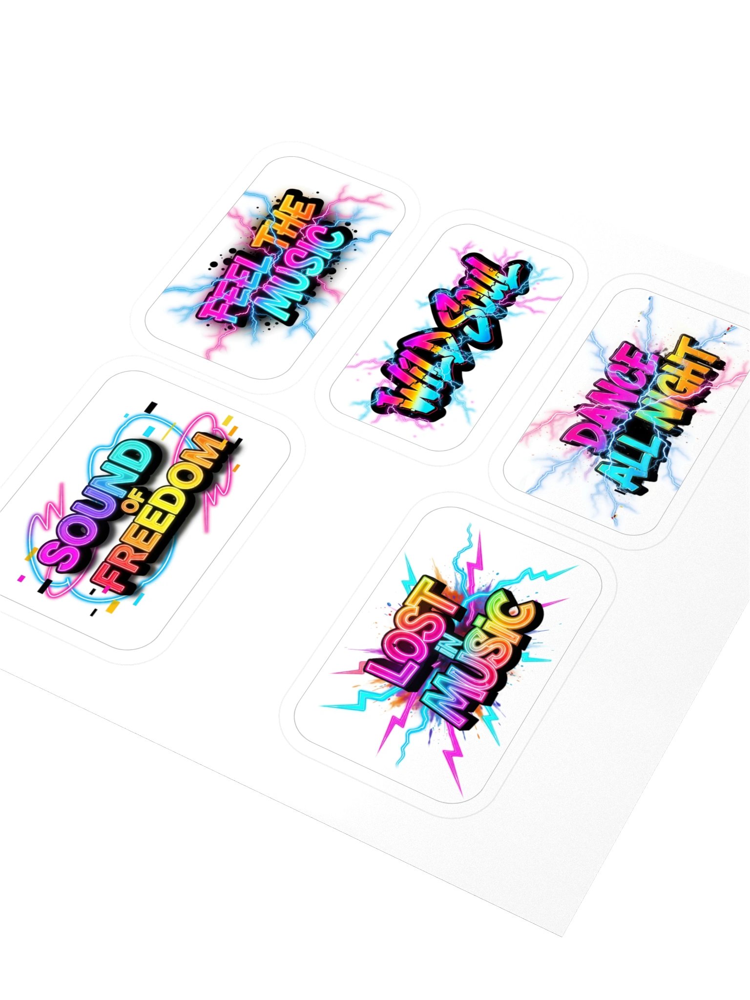 Neon Music Dance Kiss Cut Stickers Set product image (3)